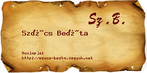 Szűcs Beáta névjegykártya