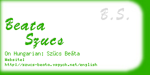 beata szucs business card