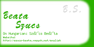 beata szucs business card